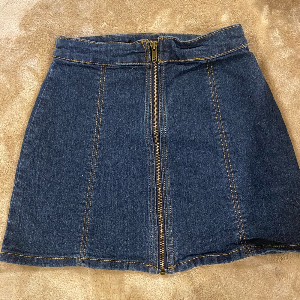 Forever 21 Zip Up Mini Denim Skirt Size S